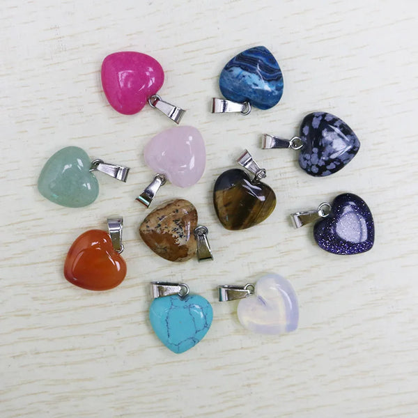 Mixed Crystal Heart Pendants-ToShay.org