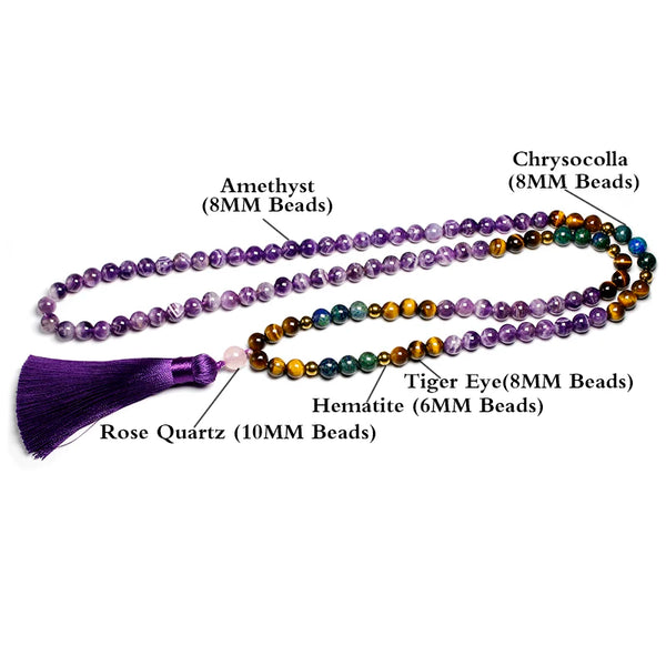 Purple Amethyst Mala Beads-ToShay.org