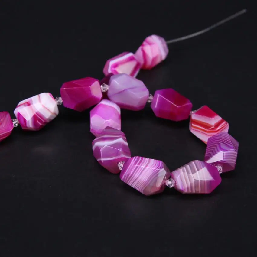 Red Rose Stripe Agate Beads-ToShay.org