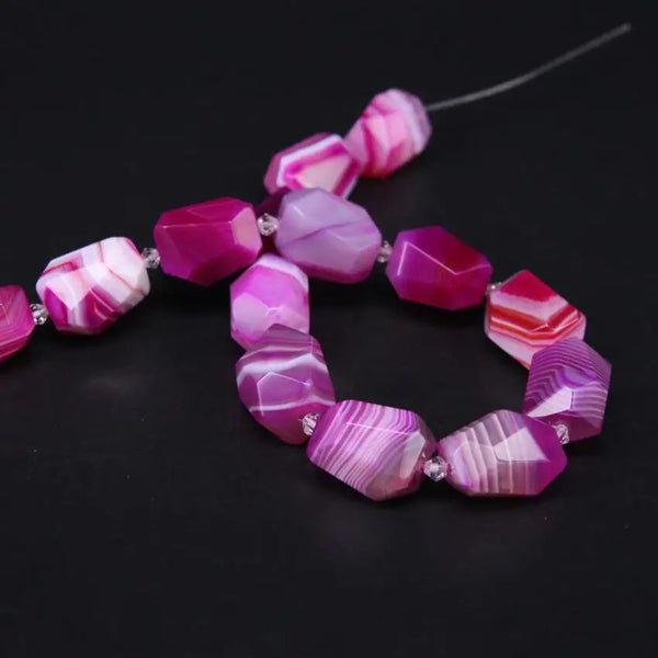 Red Rose Stripe Agate Beads-ToShay.org