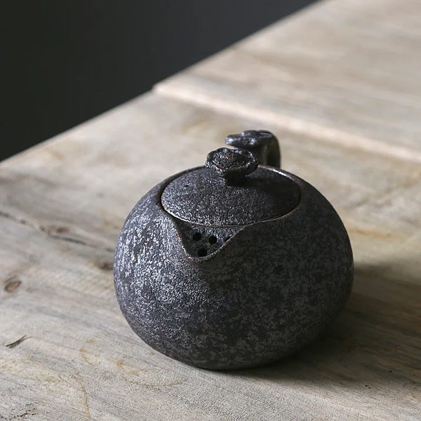Black Rust-Glazed Ceramic Teapot-ToShay.org