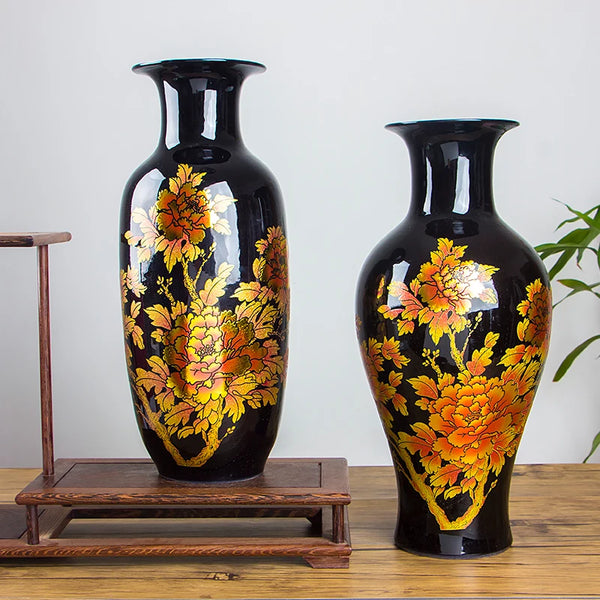 Glaze Black Flower Vase-ToShay.org