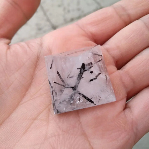 Black Hair Tourmaline Pyramid-ToShay.org