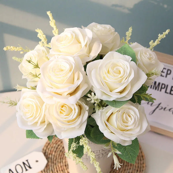 Rose Silk Flowers Bouquet-ToShay.org