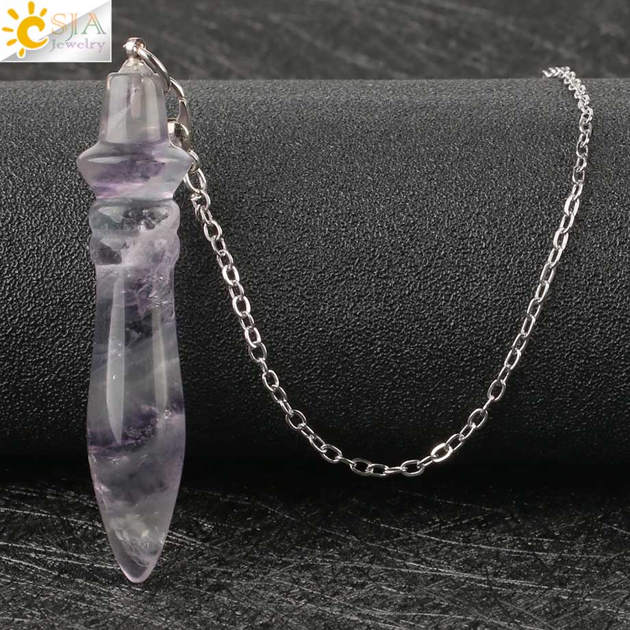 Purple Fluorite Dowsing Pendulum-ToShay.org
