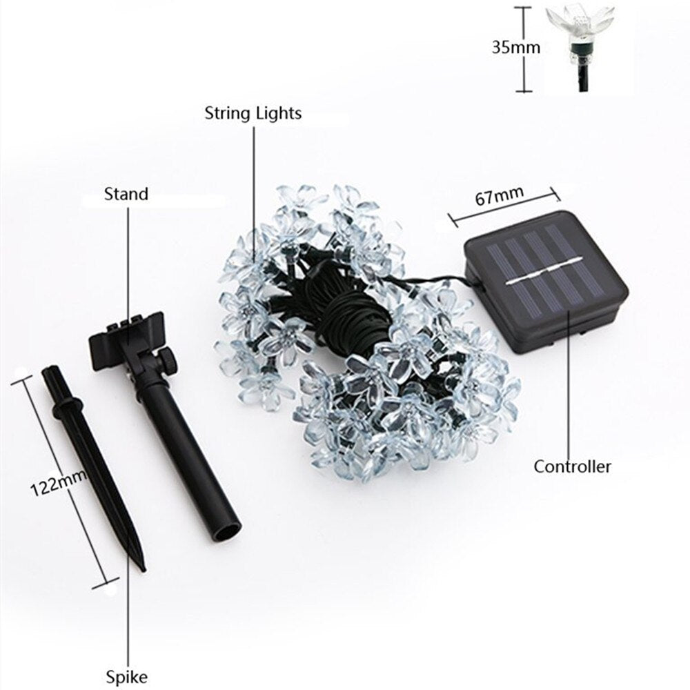 Peach Flower String Solar Lights-ToShay.org