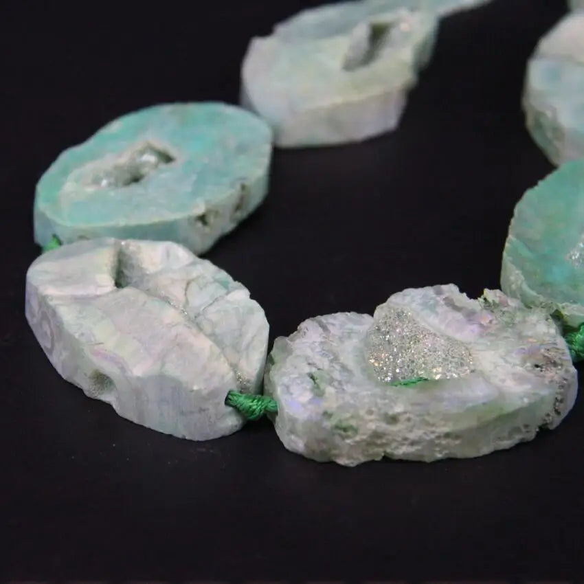 Green Raw Agate Nugget Beads-ToShay.org