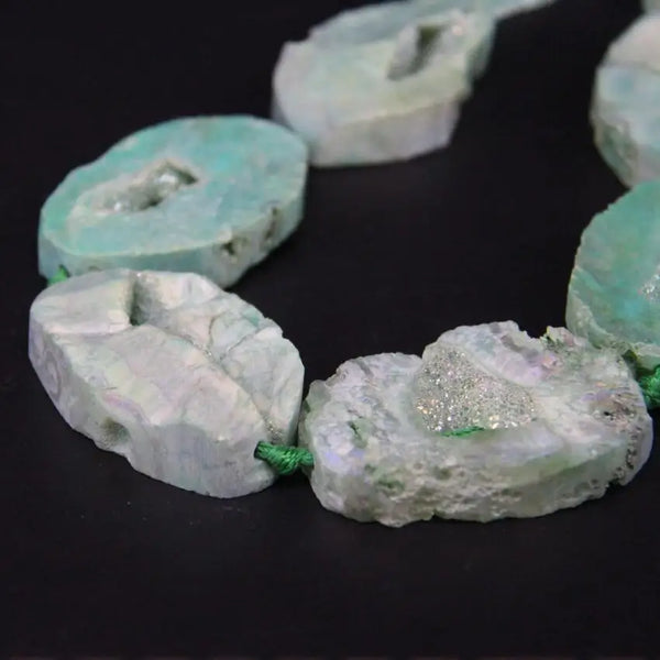 Green Raw Agate Nugget Beads-ToShay.org