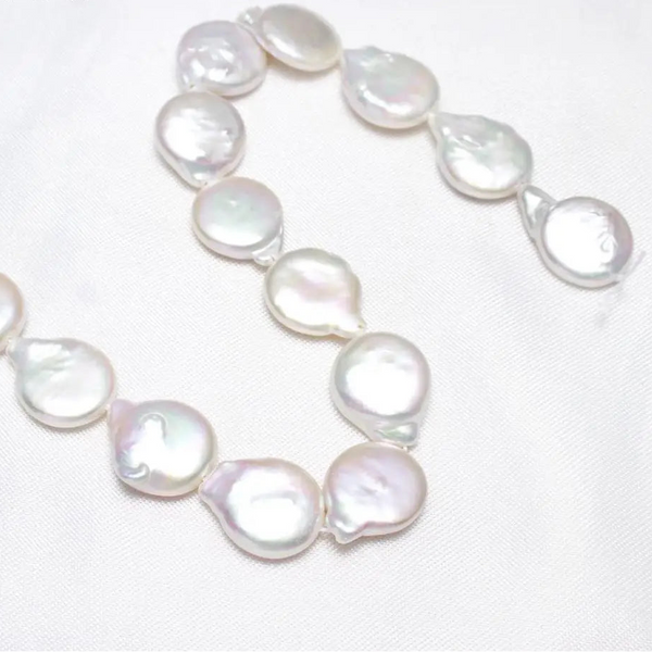 White Pearl Coin Beads-ToShay.org