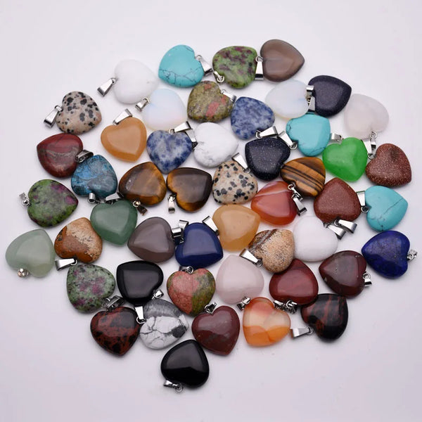Mixed Crystal Heart Pendants-ToShay.org
