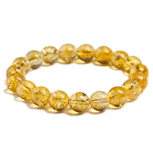 Yellow Citrine Bead Bracelet-ToShay.org
