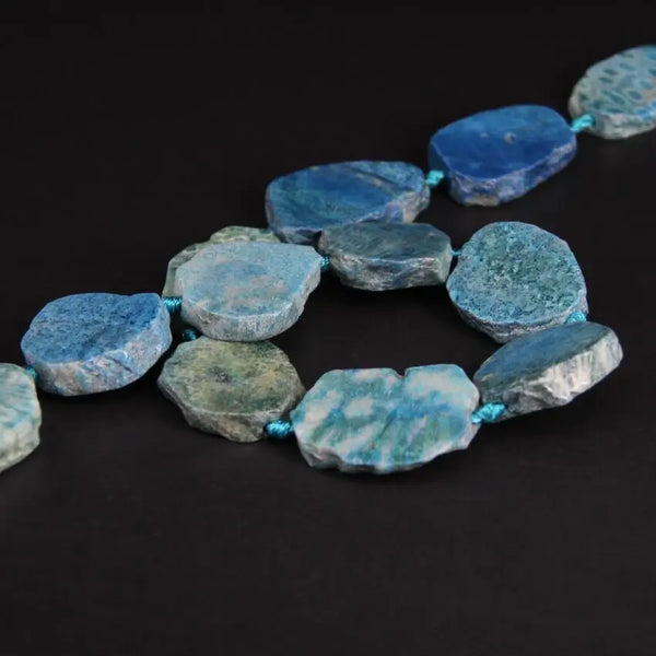 Blue Coral Jade Slab Beads-ToShay.org