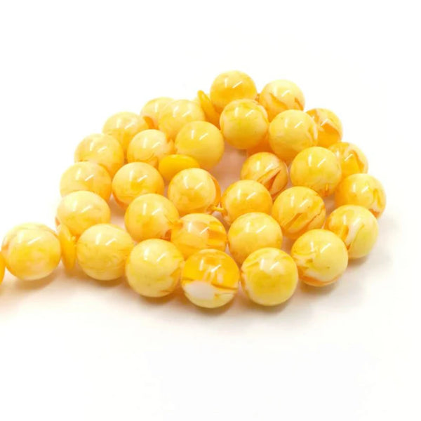 Yellow Amber Resin Prayer Beads-ToShay.org