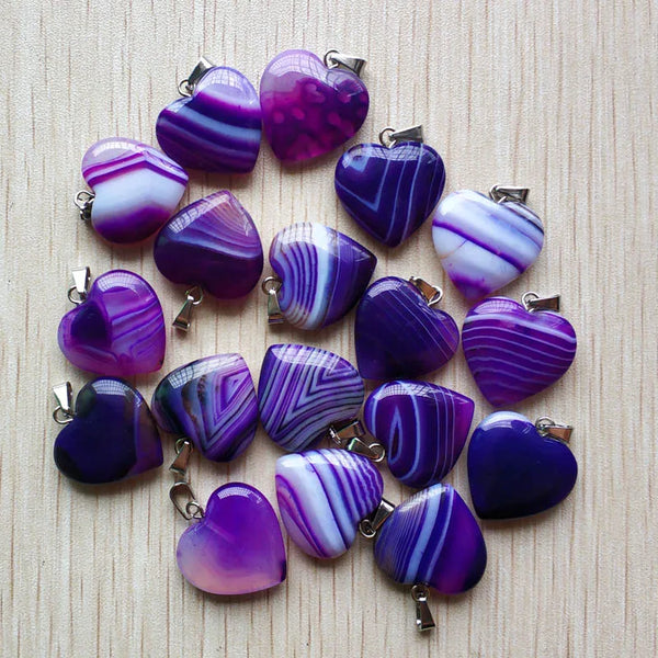 Purple Stripe Onyx Hearts-ToShay.org