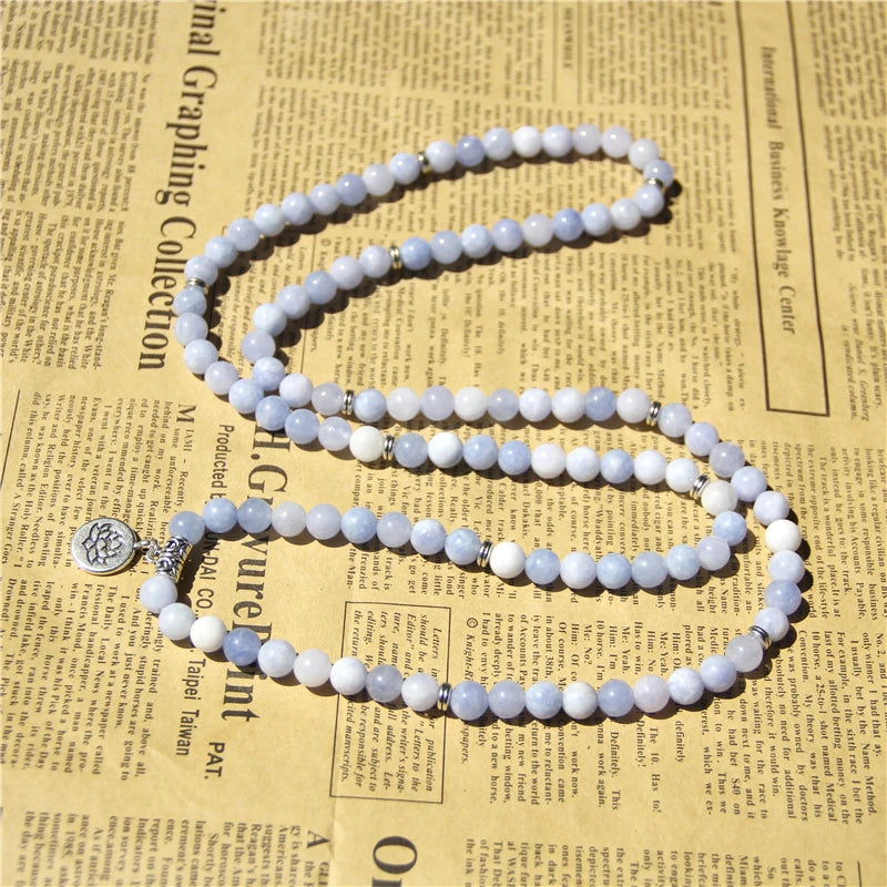 Blue Aquamarine Mala Bracelet-ToShay.org
