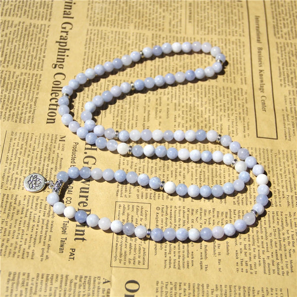 Blue Aquamarine Mala Bracelet-ToShay.org