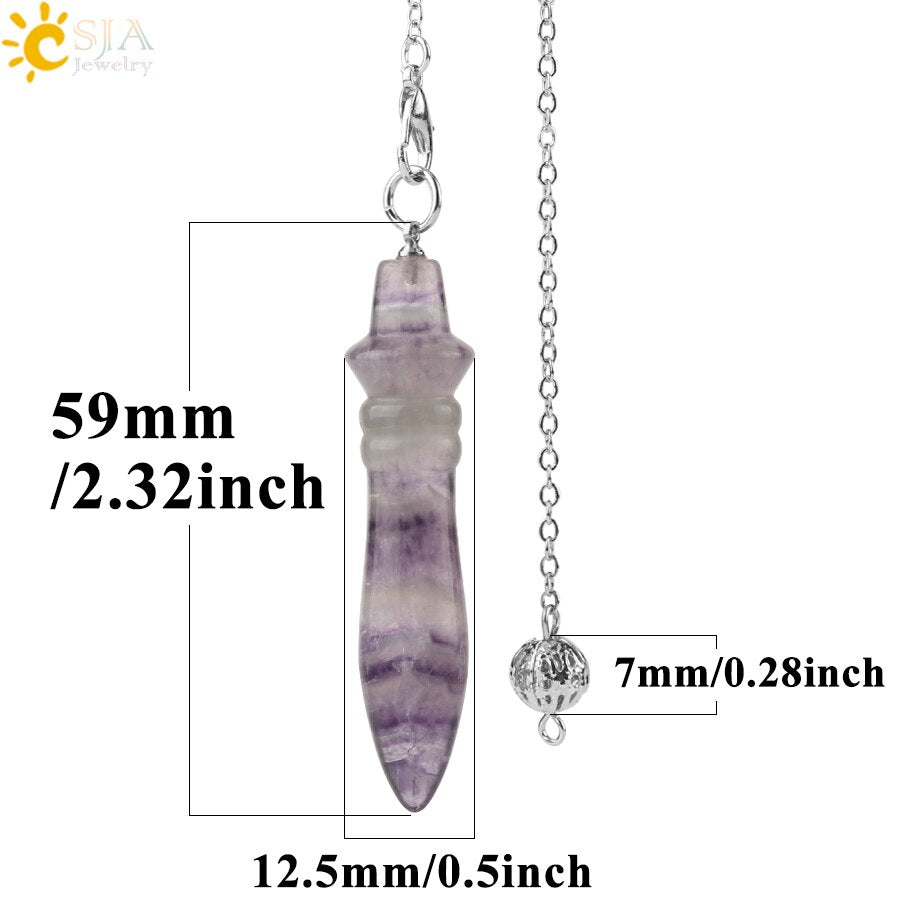 Purple Fluorite Dowsing Pendulum-ToShay.org
