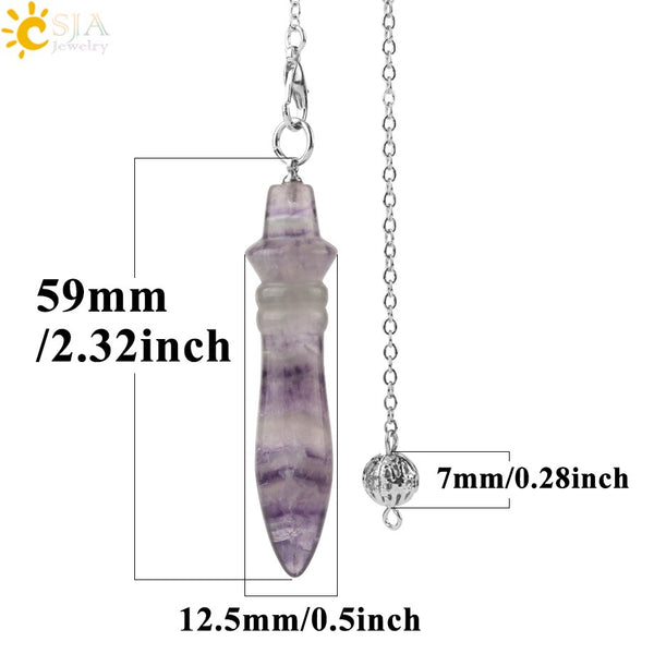 Purple Fluorite Dowsing Pendulum-ToShay.org