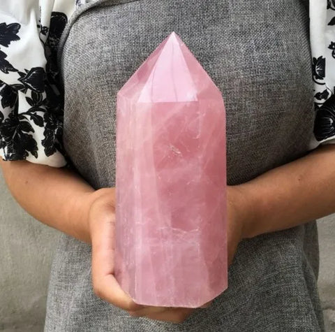 Pink Rose Quartz Crystal Obelisk-ToShay.org