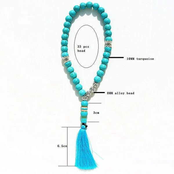 Blue Turquoise Prayer Beads-ToShay.org
