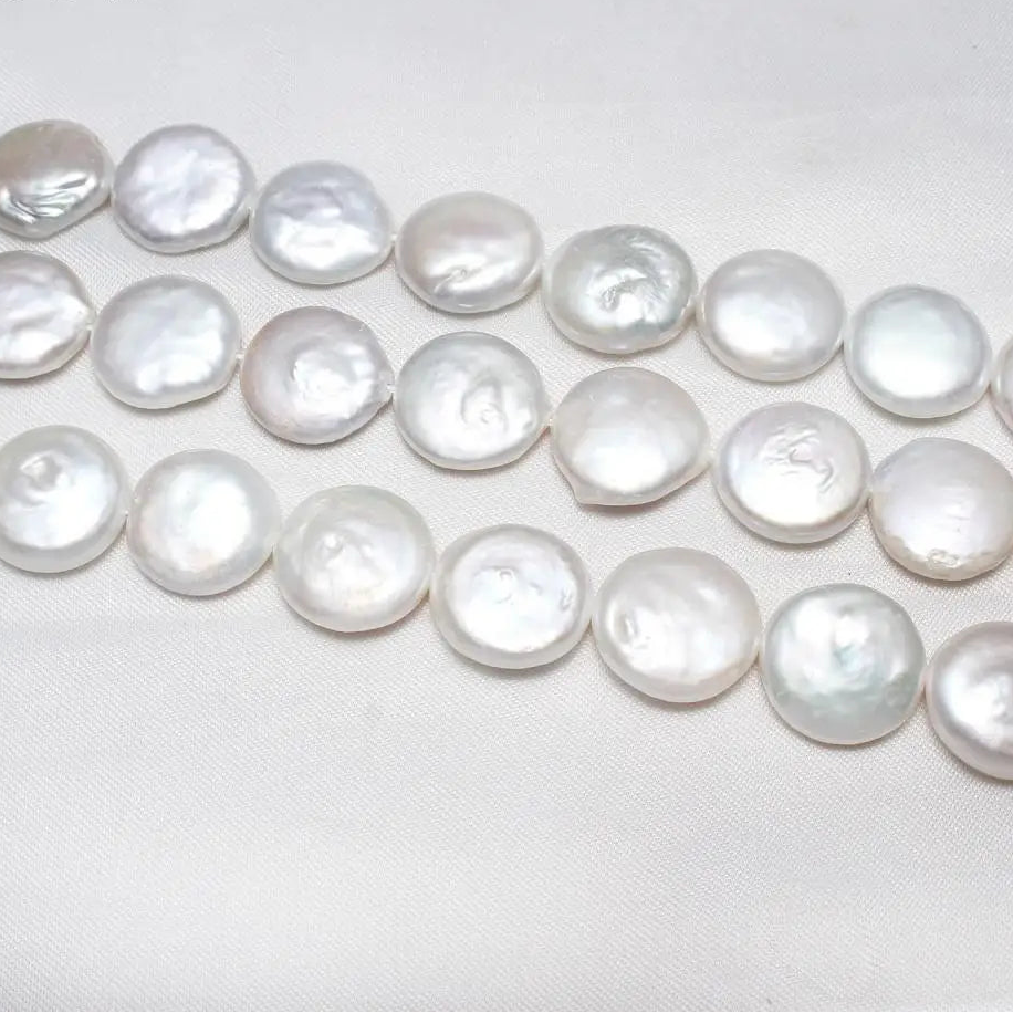 White Pearl Coin Beads-ToShay.org