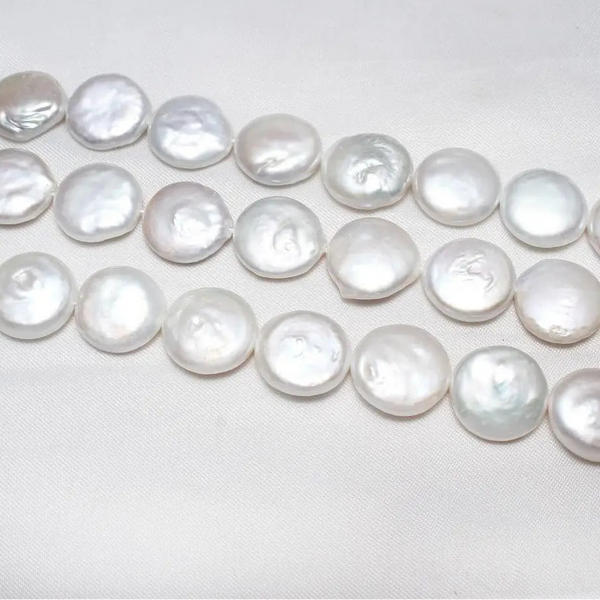 White Pearl Coin Beads-ToShay.org