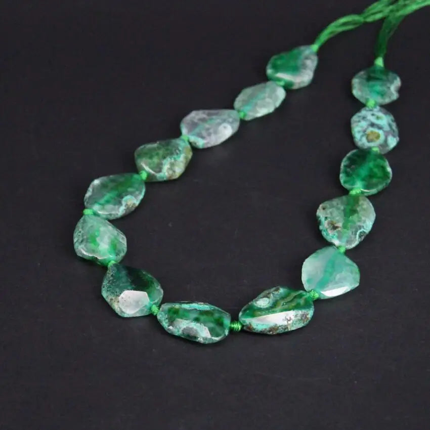 Green Agate Slice Beads-ToShay.org