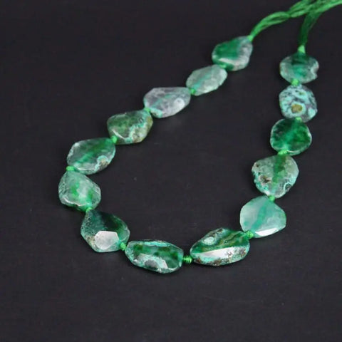 Green Agate Slice Beads-ToShay.org