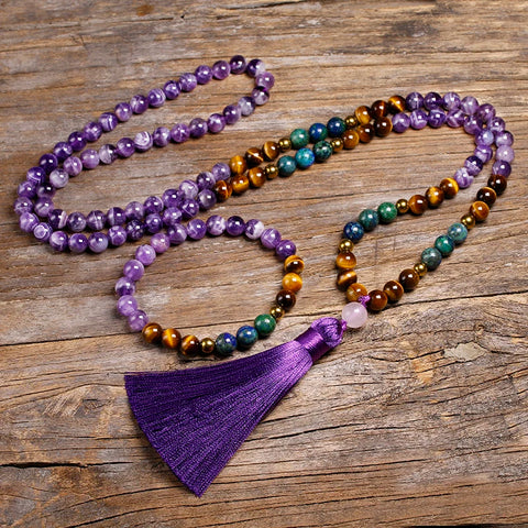 Purple Amethyst Mala Beads-ToShay.org