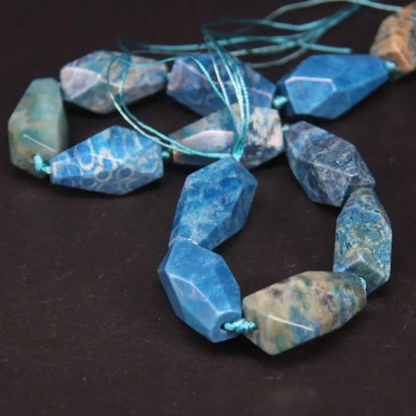 Blue Chrysanthemum Stone Beads-ToShay.org
