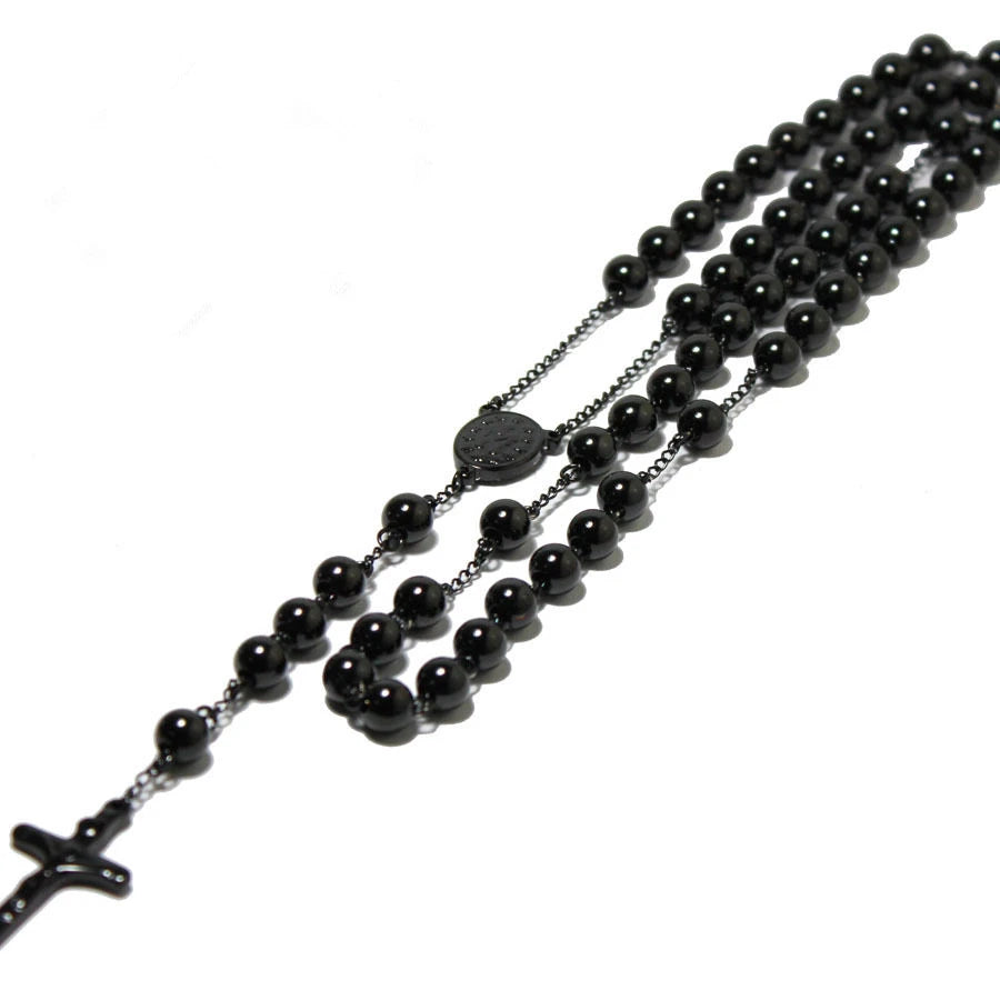 Black Steel Rosary Beads-ToShay.org