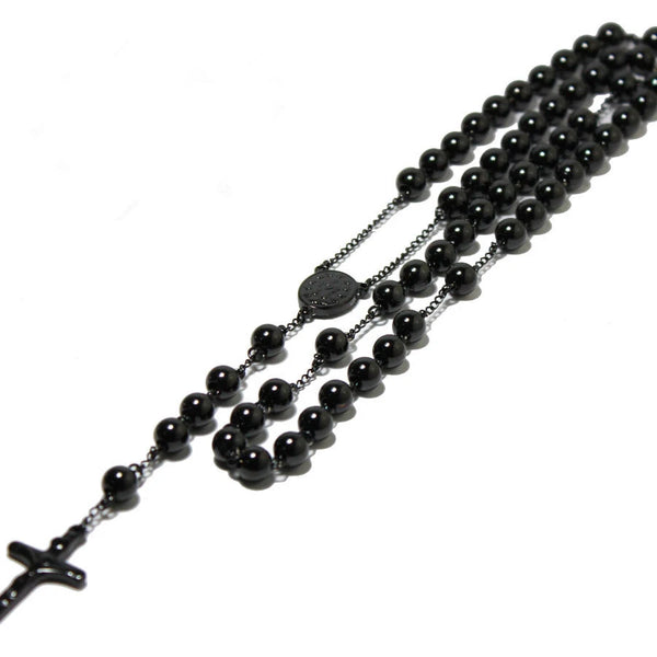 Black Steel Rosary Beads-ToShay.org