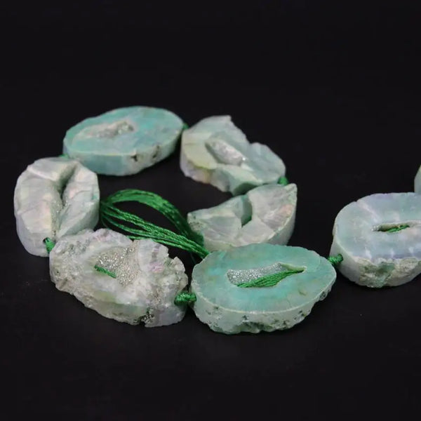Green Raw Agate Nugget Beads-ToShay.org
