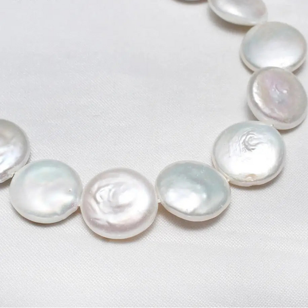 White Pearl Coin Beads-ToShay.org