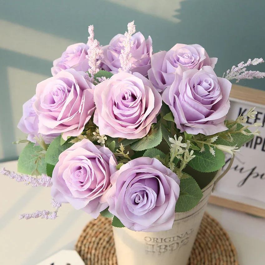 Rose Silk Flowers Bouquet-ToShay.org