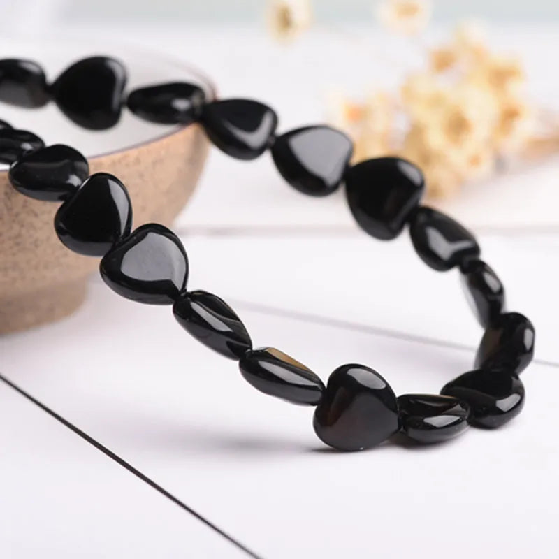 Black Agate Heart Beads-ToShay.org