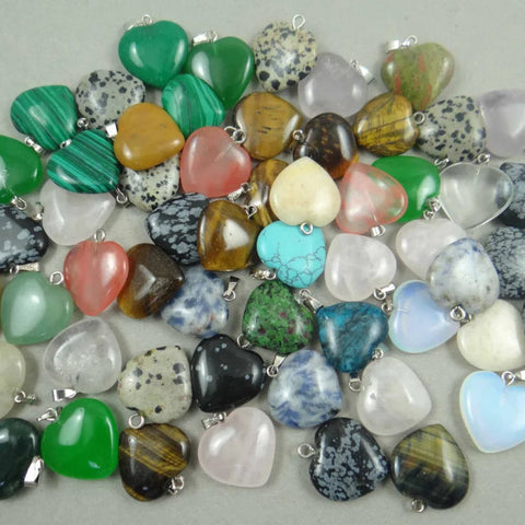 Mixed Crystal Heart Pendants-ToShay.org