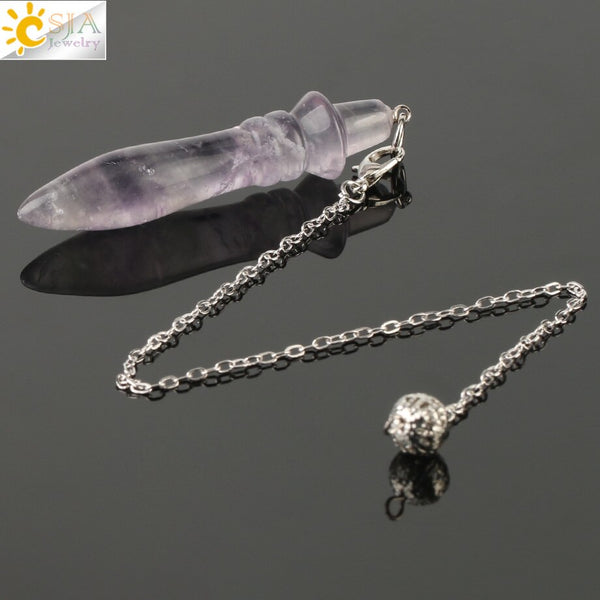 Purple Fluorite Dowsing Pendulum-ToShay.org