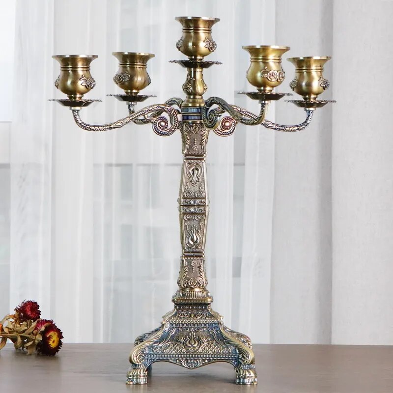 Bronze Embossed Candelabra-ToShay.org