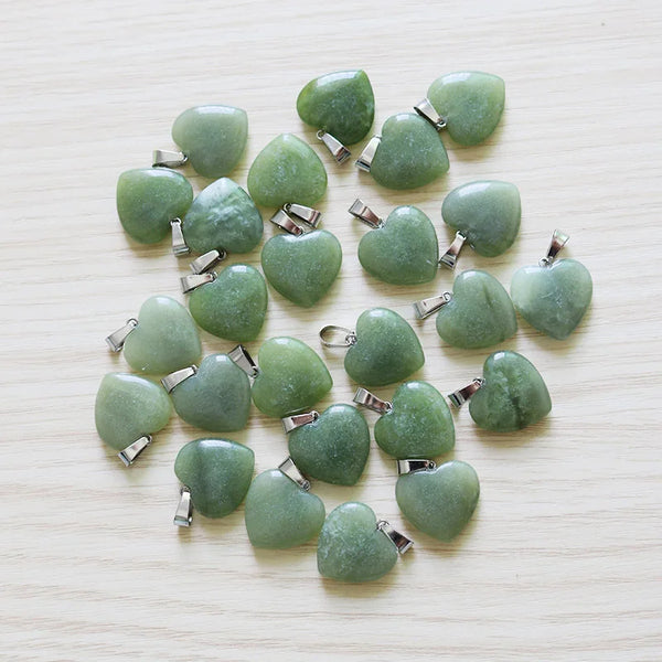 Green Aventurine Heart Pendants-ToShay.org