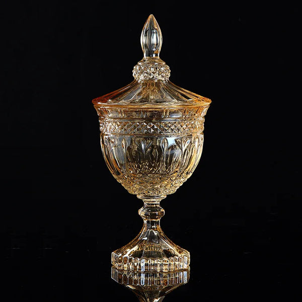 Amber Glass Candy Jar-ToShay.org
