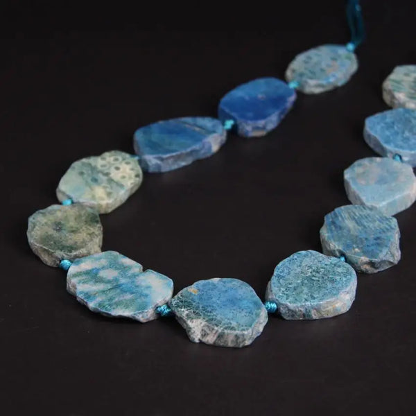 Blue Coral Jade Slab Beads-ToShay.org