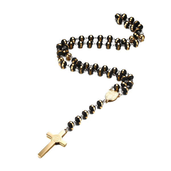 Black Gold Steel Rosary Beads-ToShay.org