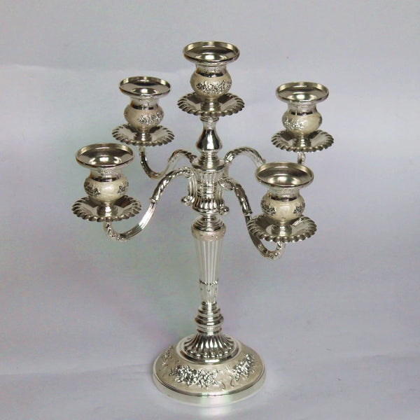 Silver Rose Painted Candelabra-ToShay.org