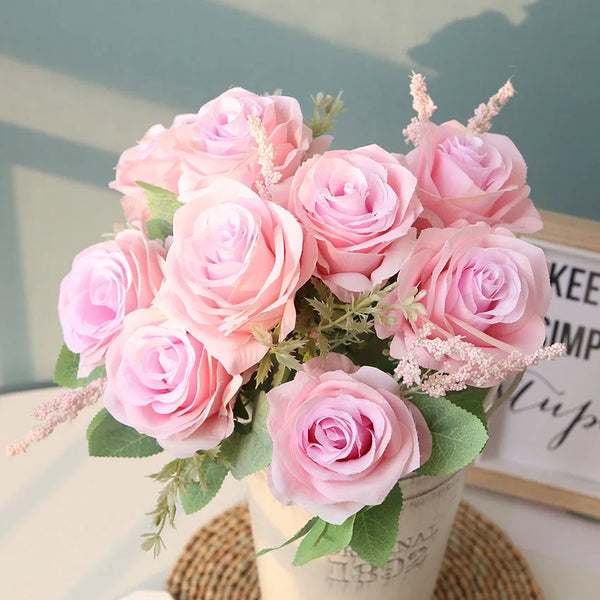 Rose Silk Flowers Bouquet-ToShay.org