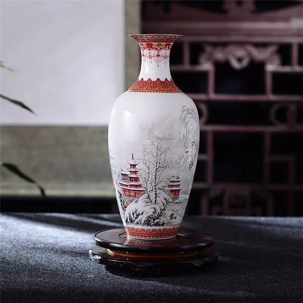 Snow Flower Porcelain Vase-ToShay.org