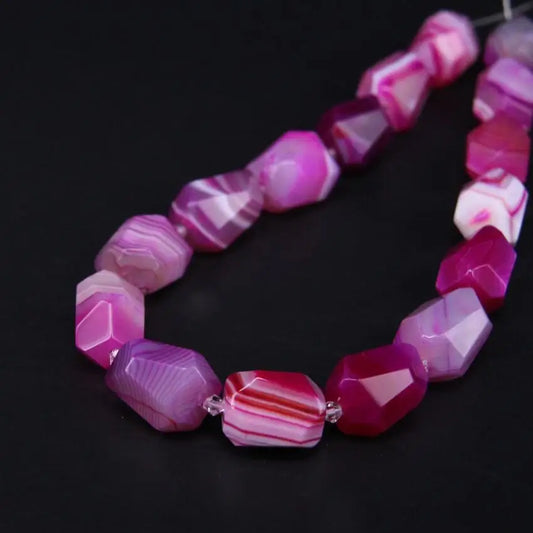Red Rose Stripe Agate Beads-ToShay.org