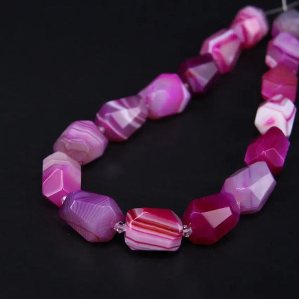 Red Rose Stripe Agate Beads-ToShay.org