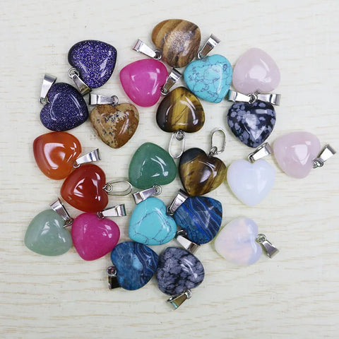 Mixed Crystal Heart Pendants-ToShay.org