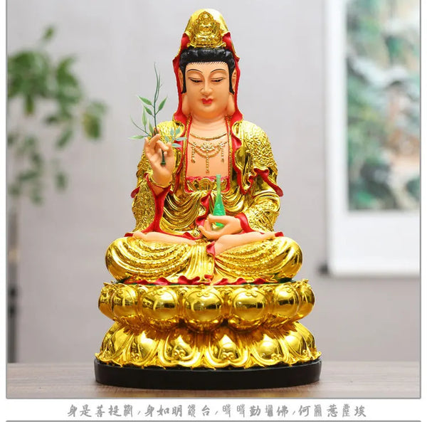 Gold Guanyin Buddha Statue-ToShay.org